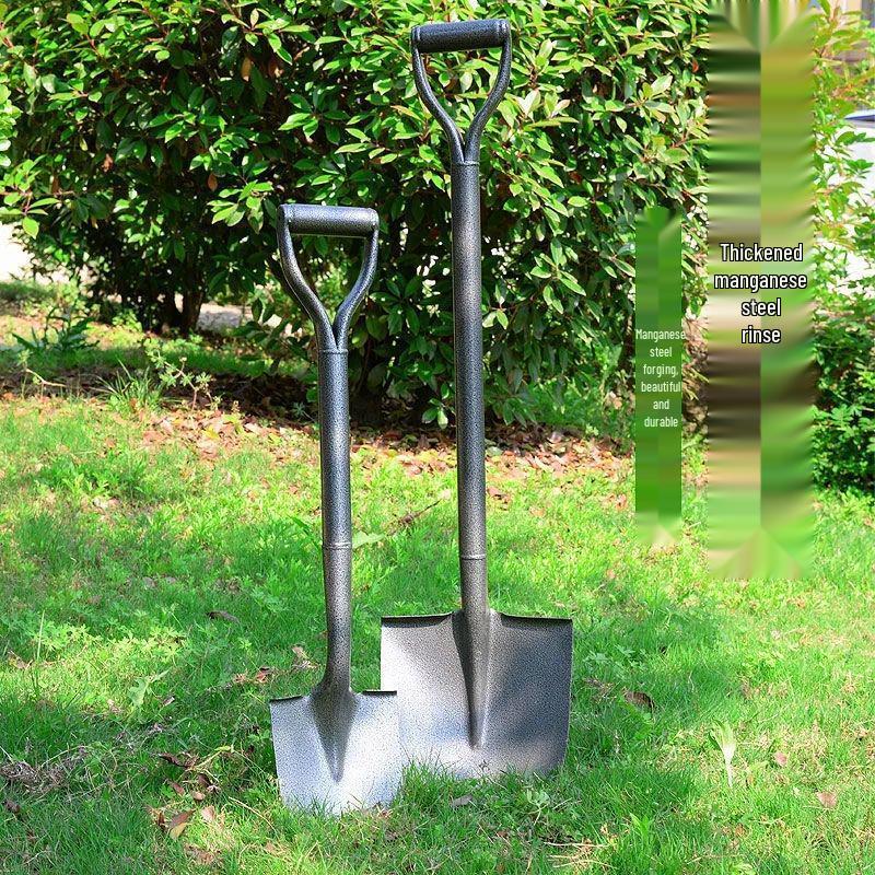 Iron Manganese Steel Shovel - Heavy Duty Outdoor Shovel for Digging, Soil Loosening, and Home Gardening