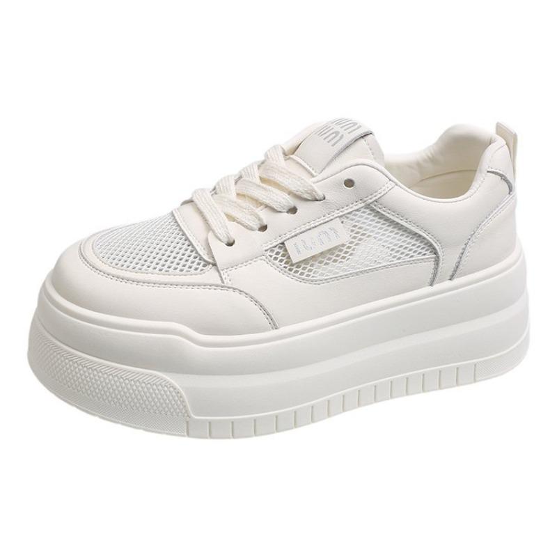 Sommer neue dicke Sohle rutschfest höhenverstellbar Koreanische Version atmungsaktives Netz lässige weiße Schuhe modische Damen Einzel-Schuhe