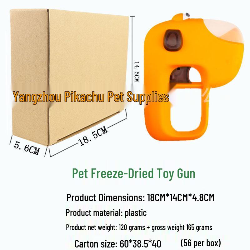 

Pet Interactive Food Dispenser with Freeze-Dried Treat Gun for Cats and Dogs Freeze-Dried Gun Box оранжевый