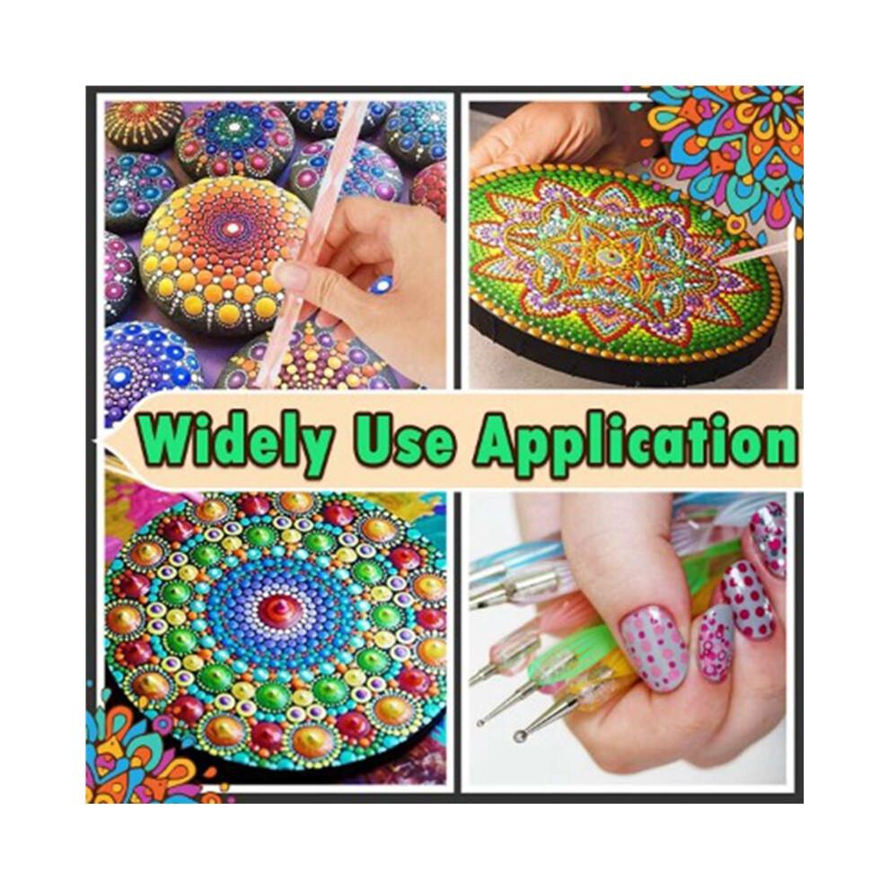 76 Pièces Mandala Outils de Pointillage Kit de Peinture - Dot Paint Stencils Ensemble d'Outils Art Fournitures Kits Plateau Stylo Pinceau