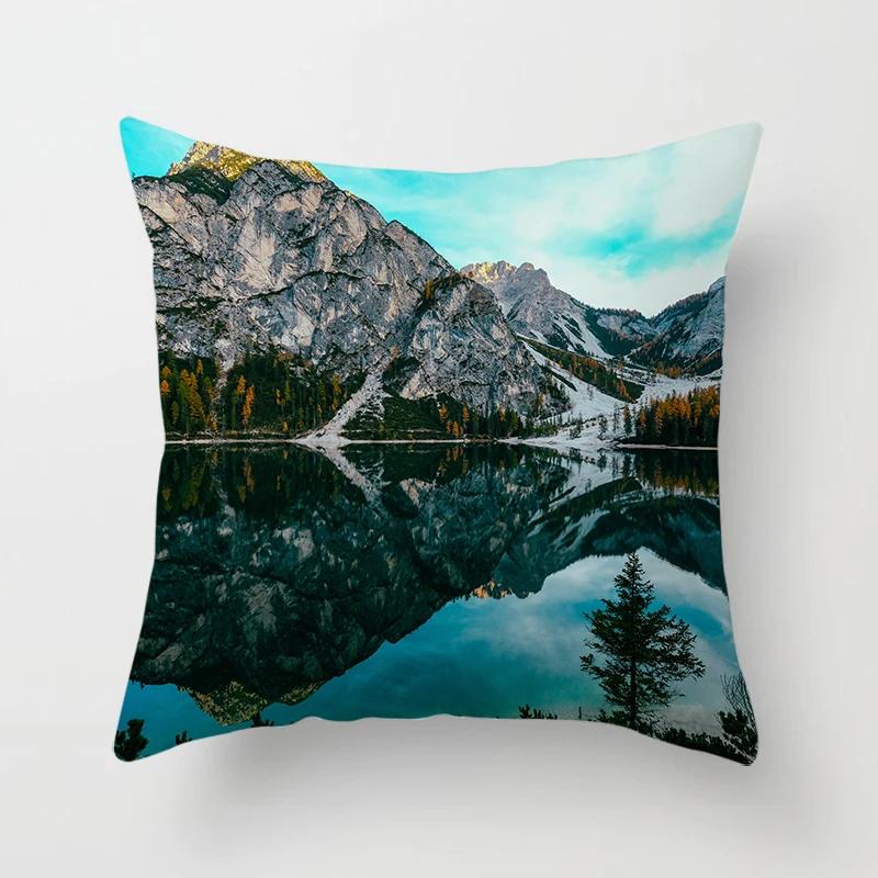 Mountains, Rivers, Forests, Landscape Pillowcases, Sofa Furnishings, Office Cushion Covers, Bedroom Room Home Decoration X