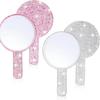 Women's Mirror Eyelash Extension Mirror Sticking Diamond Hand Mirror Fashionable High-end Beauty Handle Mirror Cosmetics Mirrors
