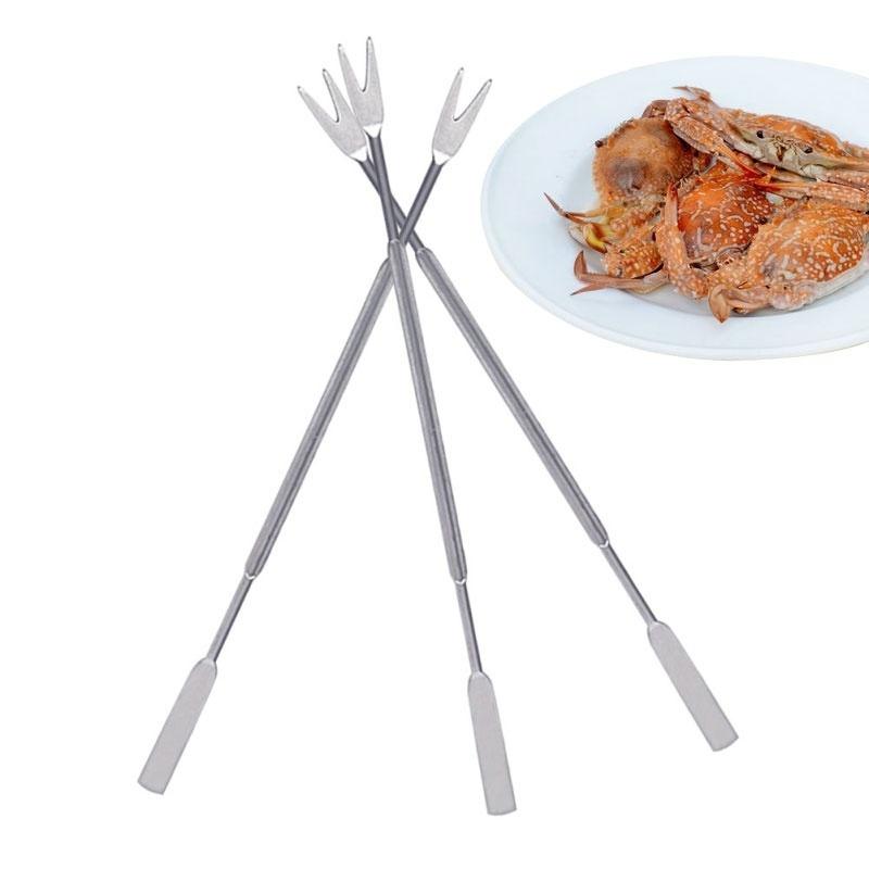 3st Praktisk oliv Skaldjur Krabba Hummer Gaffelplockar Handy Helper Nötknäpparnål