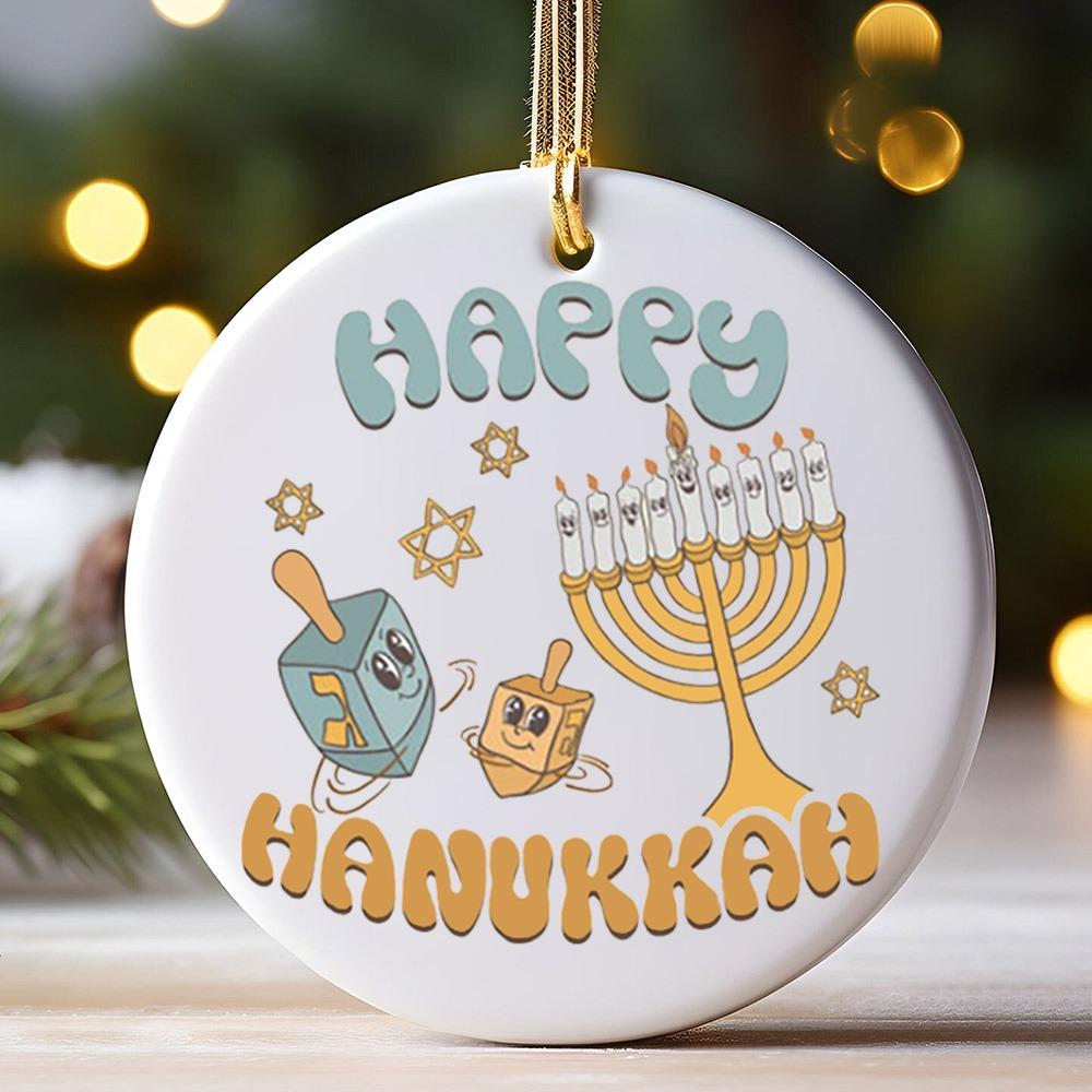 Happy Hanukkah Ornament Chrismukkah Keepsake Interfaith Family Gift Ideas Je and Christian Family Decorations