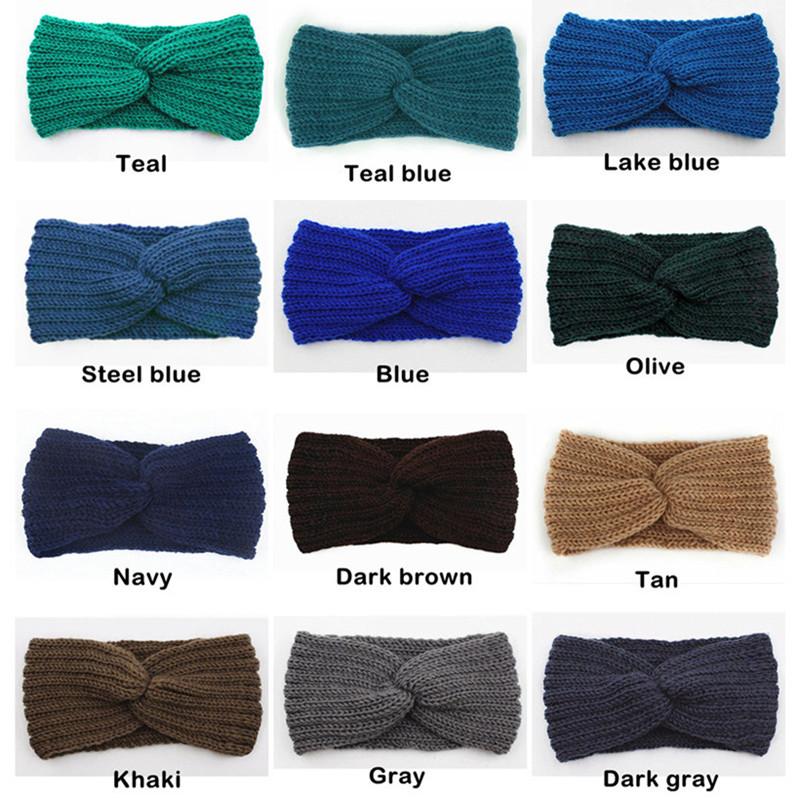 Winter Wool Knitted Headband for Women Crochet Ear Warmer Wide Headbands Turban Head Wrap Fashion Hair Accessories Bandana Bandge