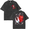 Summer Hot Sale 2026 Game Hollow Knight Washed T Shirt Men Women Vintage Top Hip Hop Streetwear Oversized Tshirt Short Sleeve Casual Clothing