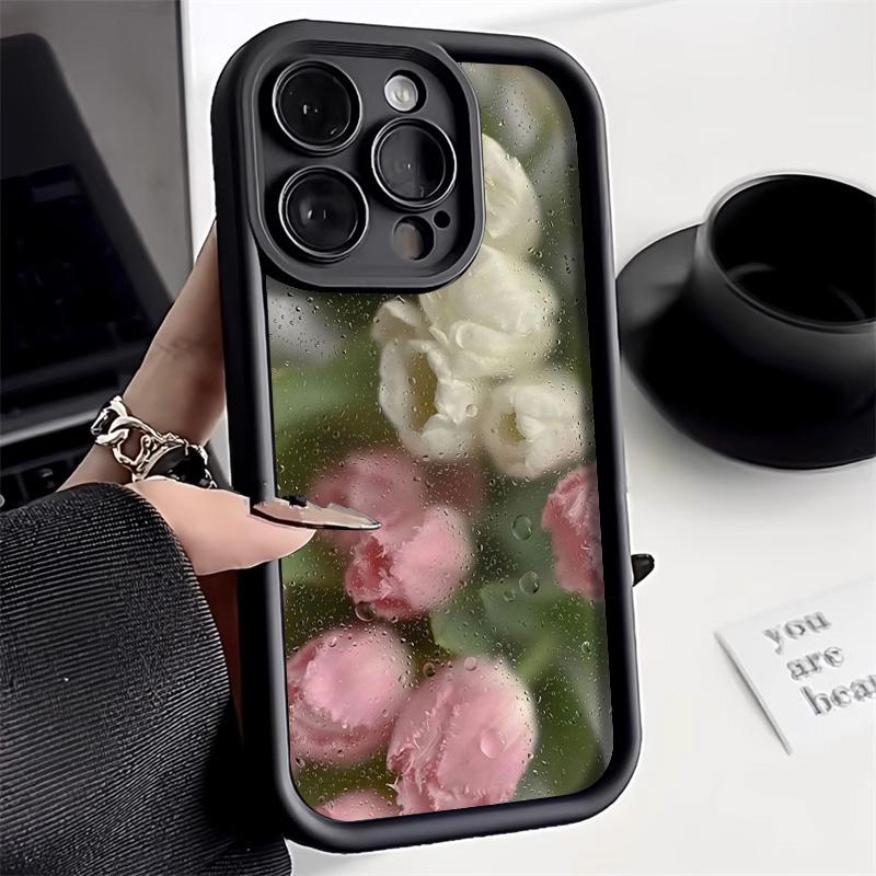Soft Silicone Phone Case For Samsung Galaxy S25 Ultra S24 FE S23 Plus S22 S21 FE S20 FE Shockproof Flower Painted Funda Cover