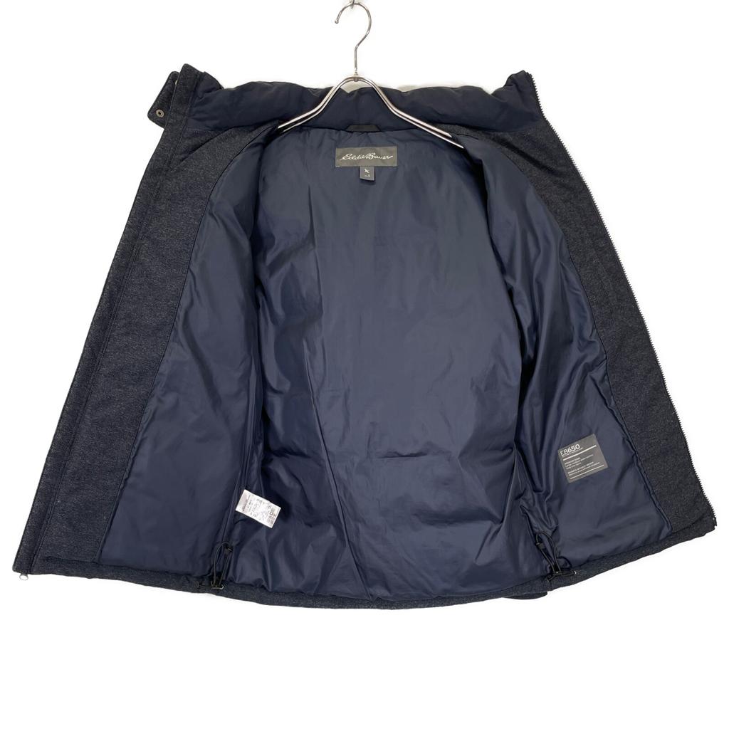 EDDIE BAUER Navy Herringbone Wool Down Jacket Jacket S Navy grayUsed