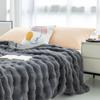 OEING Thick Warm Faux Rabbit Fur Blanket
