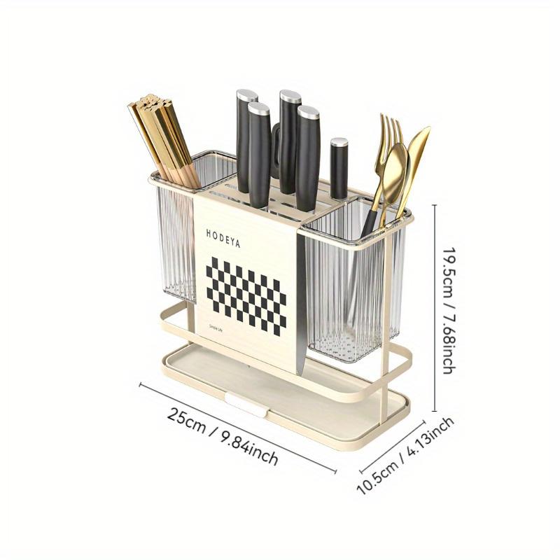 1 db Többfunkciós konyhai tárolóállvány, ahová egyenletesen tárolhatók az evőpálcikák, kések, villák és kanalak