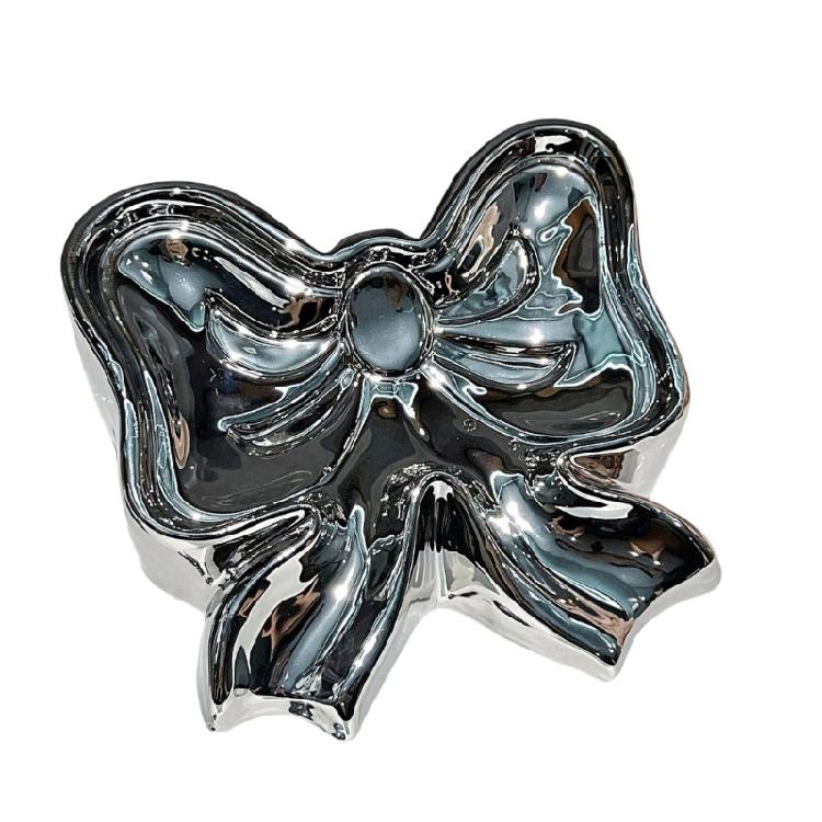 Ceramic Soap Holders with Bows Drainages Enhanceds Design Bathroom Counter Organizers Decorative Sink Tray