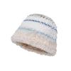 Plush cute warm ear protection big head circumference shows small face knitted wool hat woman