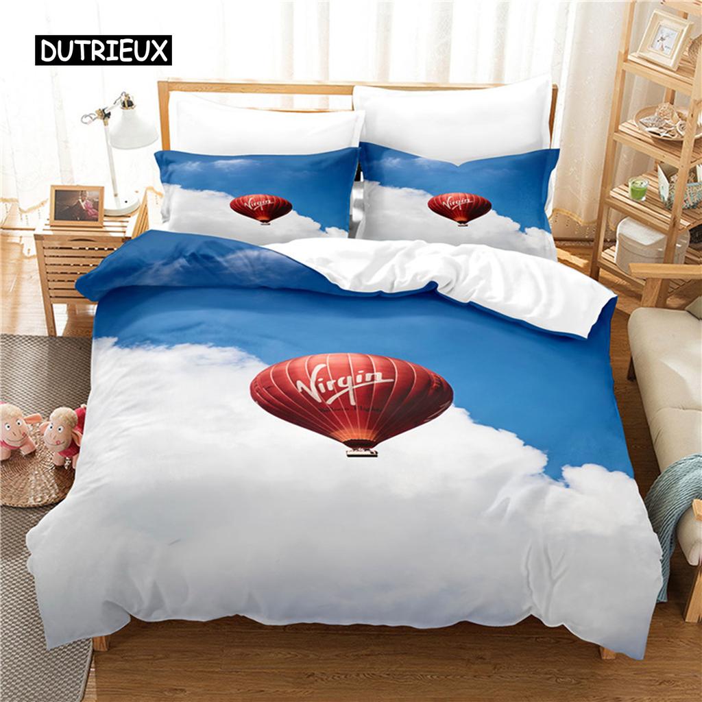 Heißluftballon Bettwäscheset Bettbezugset 3D Bettwäsche Digitaldruck Bettwäsche Queen Size Bettwäscheset Modisches Design