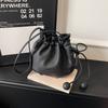 New Cloud Ladies Fashion Casual Shoulder Bag with Butterfly Knot Drawstring Adjustable Strap Bucket Bag Stylish Crossbody Bag