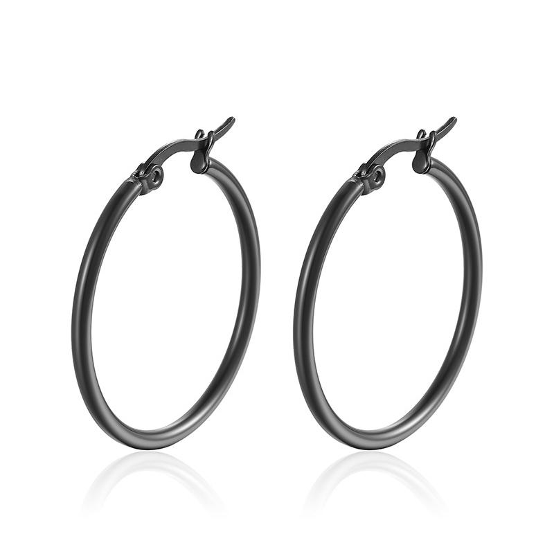 30-80Mm Big Simple Classic Hoop Earrings For Women Girls Circle Stainless Steel Earrings Gold Color Round Earings Gift