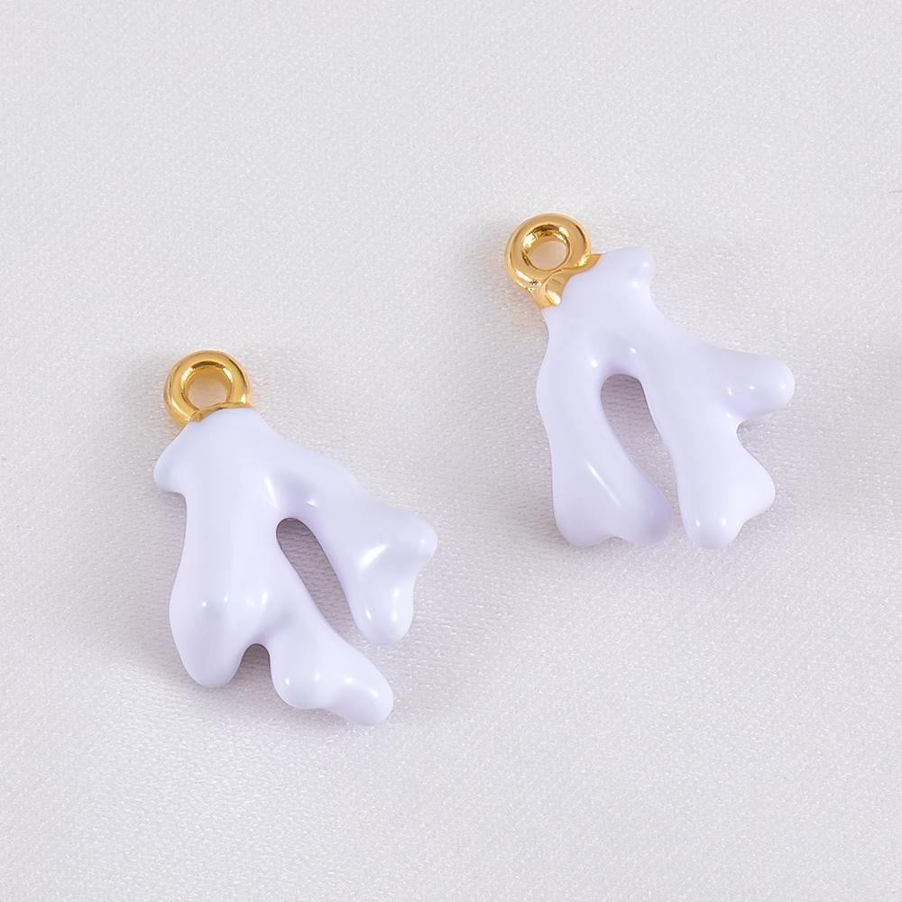 10pcs Trend White Enamel Ocean Coral Conch Fish Bones Fishtail Heart Charms Alloy Pendants DIY Necklace Keychain Jewelry Making