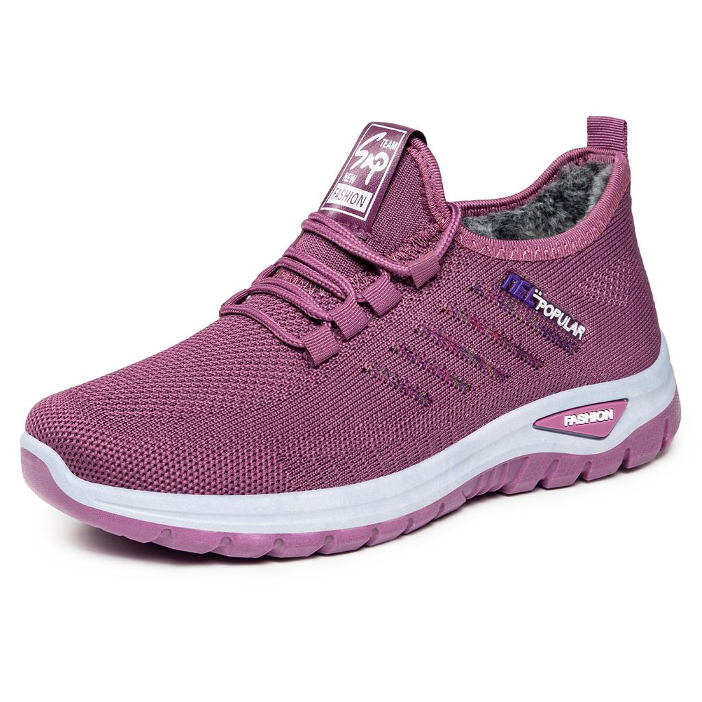 Shoes female couple large size women's shoes flying woven breathable casual shoes versatile soft sole lightweight sports shoes light mouth single shoe
