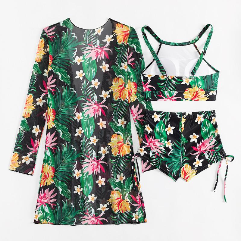 New 2026 Swimsuits Print Tankini Sets Female Swimwear Push Up For Beach Wear Three-Piece Bathing Suits Pool Women Swimming Suit