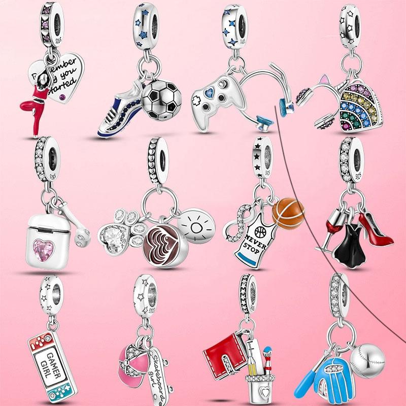 copper Sport Love Yoga Car Motorcycle Dangle Charm Bead Charms Bead Charms Authentic Accessories Bracelets Authentic copper Jewellery Making