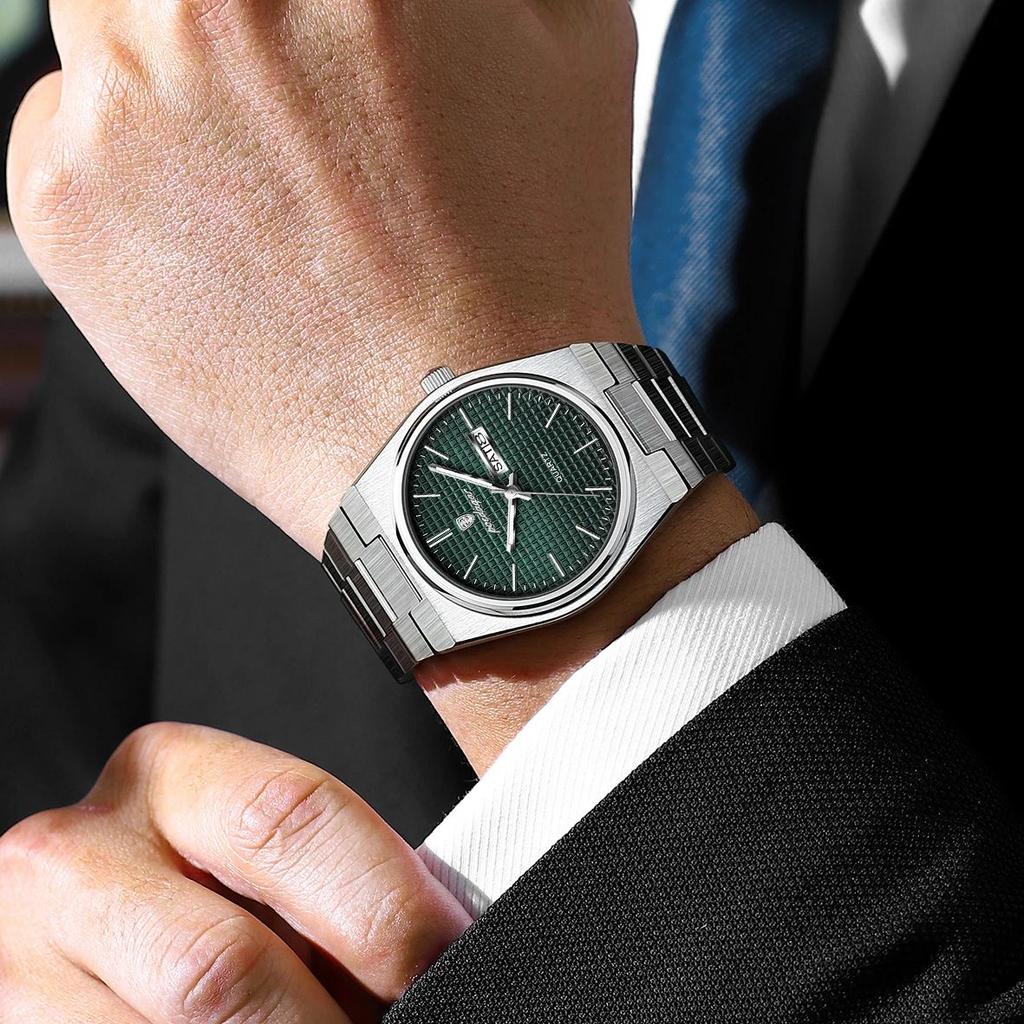 Business Man Watch Luminous Waterproof Stainless Steel Men Wristwatch Date Week Quartz Fashion Casual Men's Watches