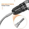 300mm silver hexagonal handle metal universal flexible shaft directional screwdriver connection extension rod tool accessory High Quality