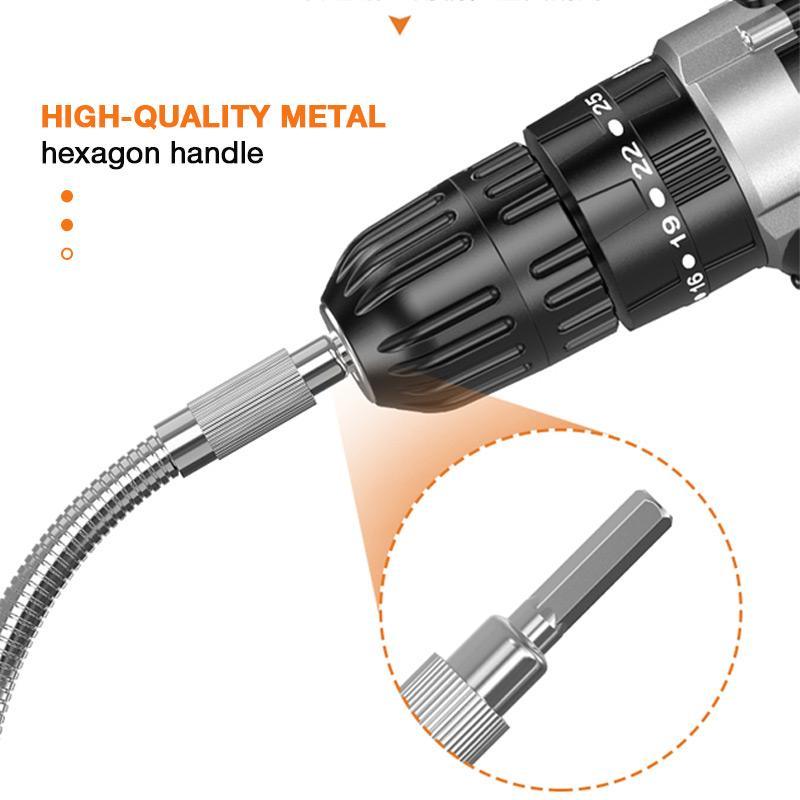 300mm silver hexagonal handle metal universal flexible shaft directional screwdriver connection extension rod tool accessory High Quality