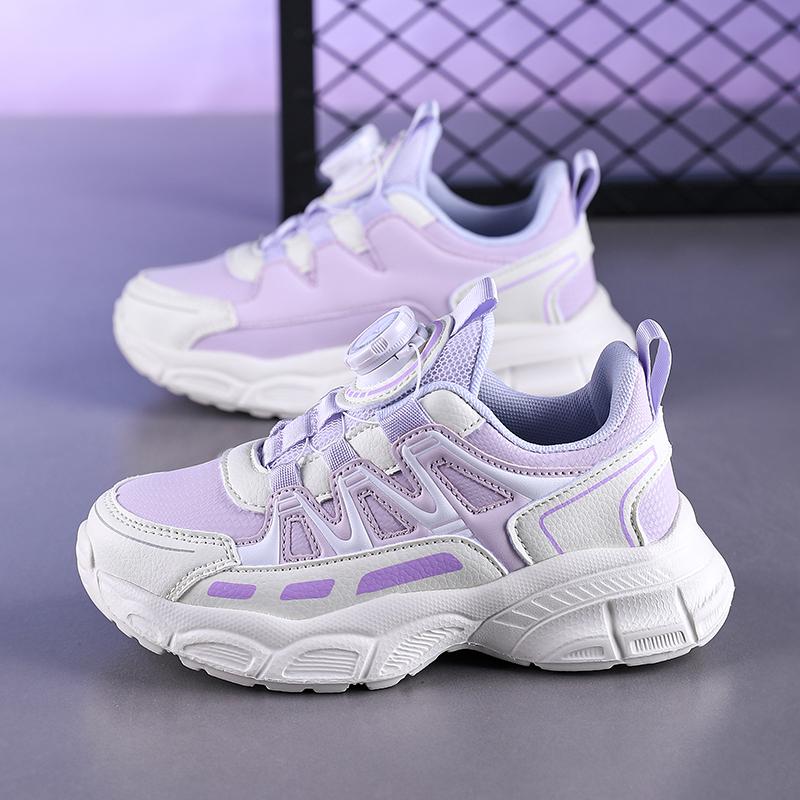 Girls Sports Shoes Lightweight Leather Kids Sneakers Casual Pink Children Anti-slip Walking Running Shoes