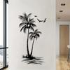 Tropical Coconut Tree and Bird Wall Stickers, Self-adhesive Creative Stickers for The Entrance Wall Decoration
