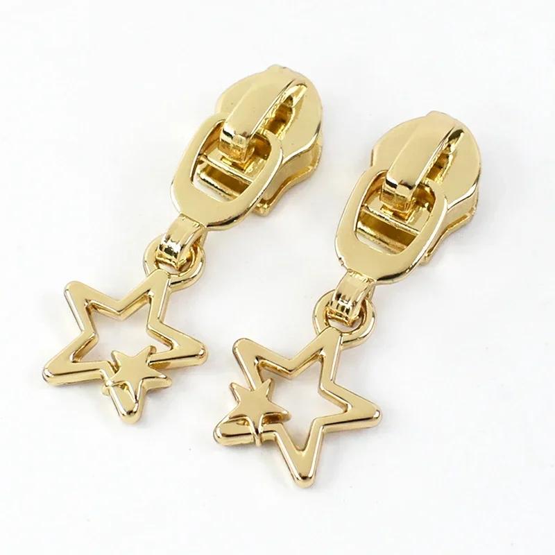 5/10/20Pcs Meetee 5# Zippers Slider Pullers for Nylon Zipper Tapes Sewing Zip Closure Heads Repair Kits Bag Garment Accessories