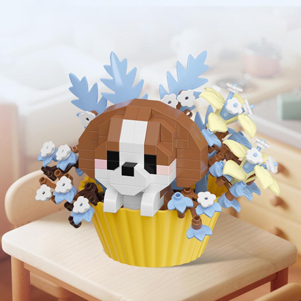 Creative Animal Building Blocks Cute Dessert Animal Cake Potted Kids Puzzle Assembly Small Toys Christmas Festival Gift Decorati