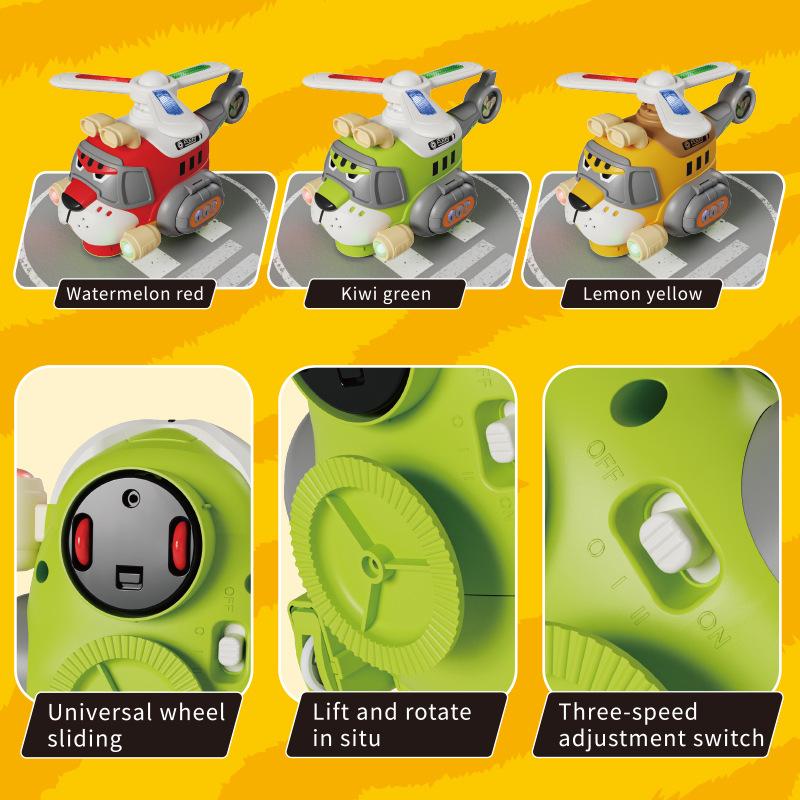 Non-Toxic Electric 360 Rotating Tiger Airplane Toddler Cartoon Toys With Sounds And Lights Children'S Toy Helicopter Children Birthday Gifts