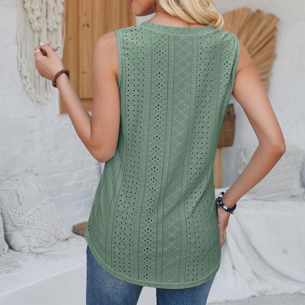 GMXIA Dámská móda Ležérní Léto Jednobarevný potisk Vesta bez rukávů s výstřihem do V s volným otvorem