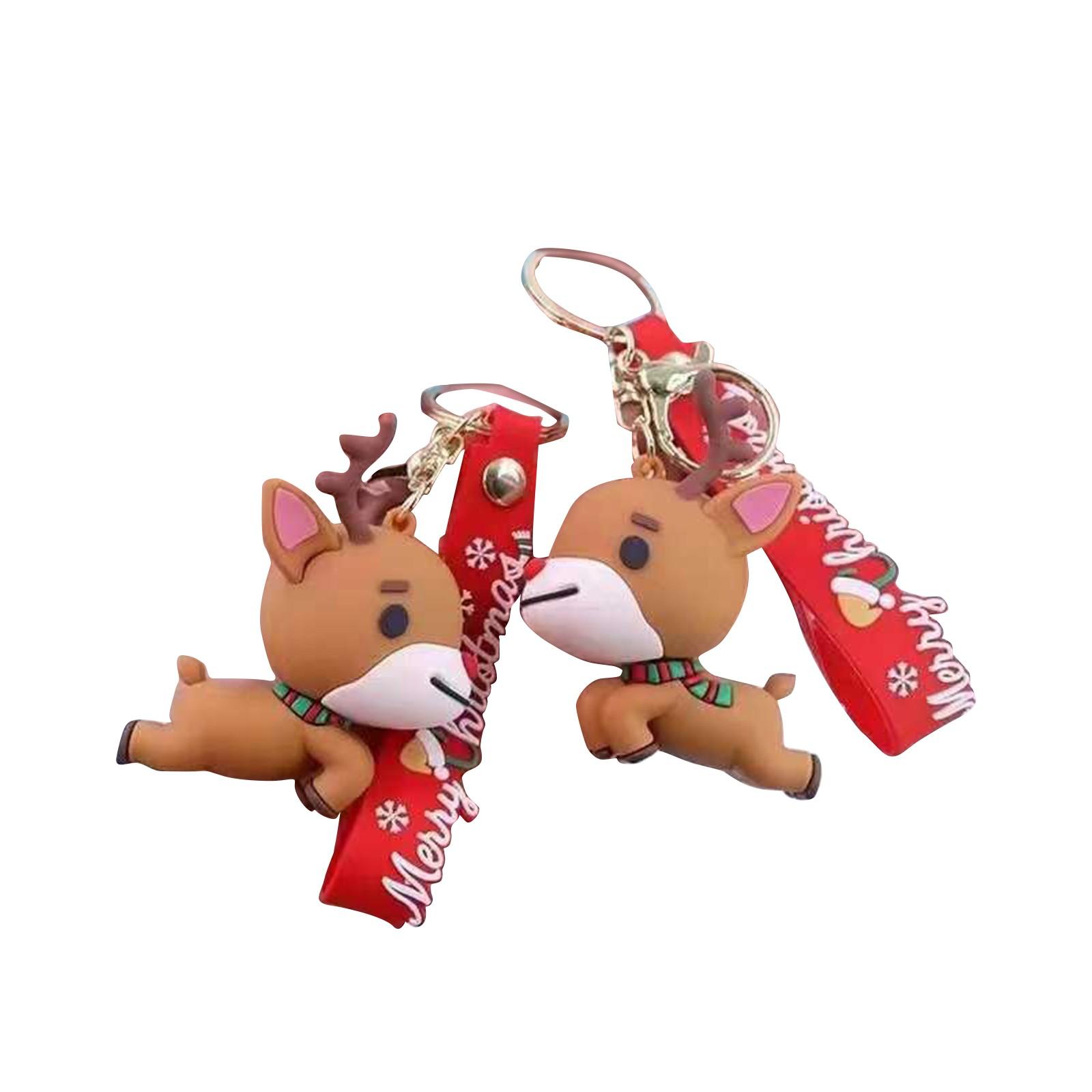 Pvc Keychain Santa Christmas Tree Cute Pendant Charm Christmas