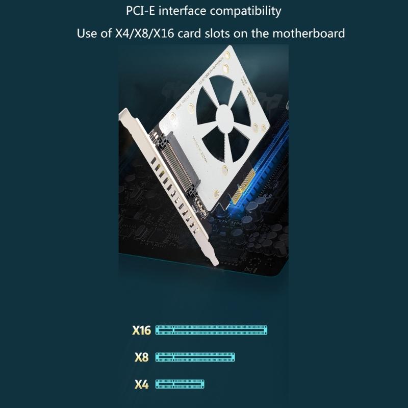 SFF-8639 til PCIE X4 Adapter PH46 til PCIe Adapter Rask Dataoverføring Høy Hastighet for Lesing og Skriving Overføring