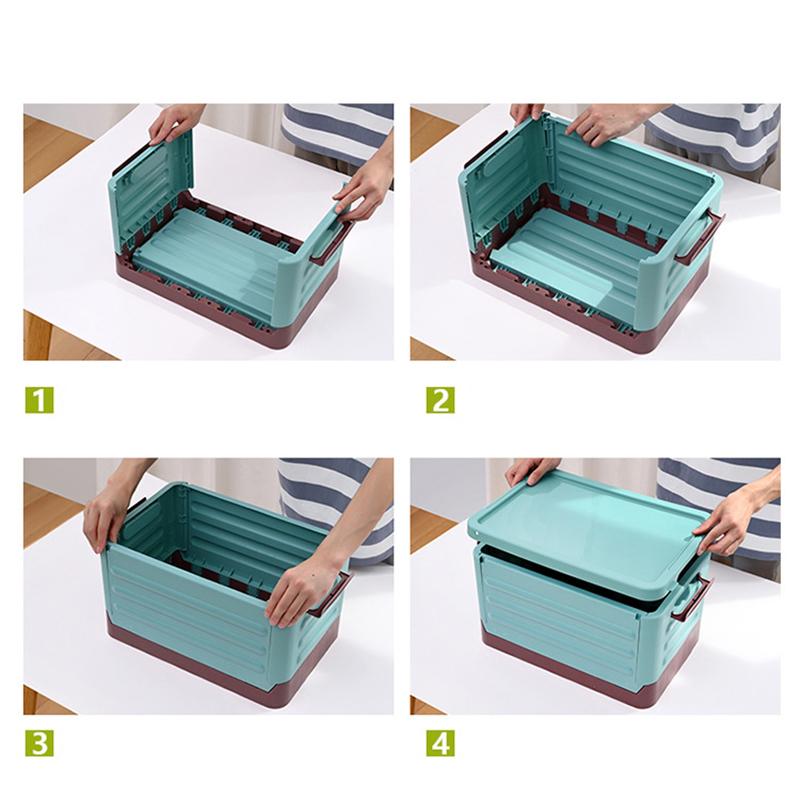 Removable Storage Box Folding Storage Box Multifunction Foldable Organizer Container Plastic Sundries Storages Supplies Organizer Box with Lid