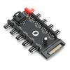 Fan Hub 4‑Pin PWM Integrated Power Supply Adapter Cable 1 To 10 Splitter for CPU CoolingSATA Port