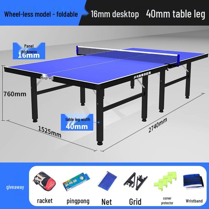 Folding Indoor Standard Size Movable Table Tennis Table with Free Shipping