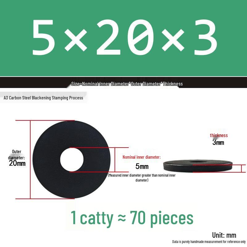 Black Oversized Thickened Round Metal Flat Washer Spacer for Home Use