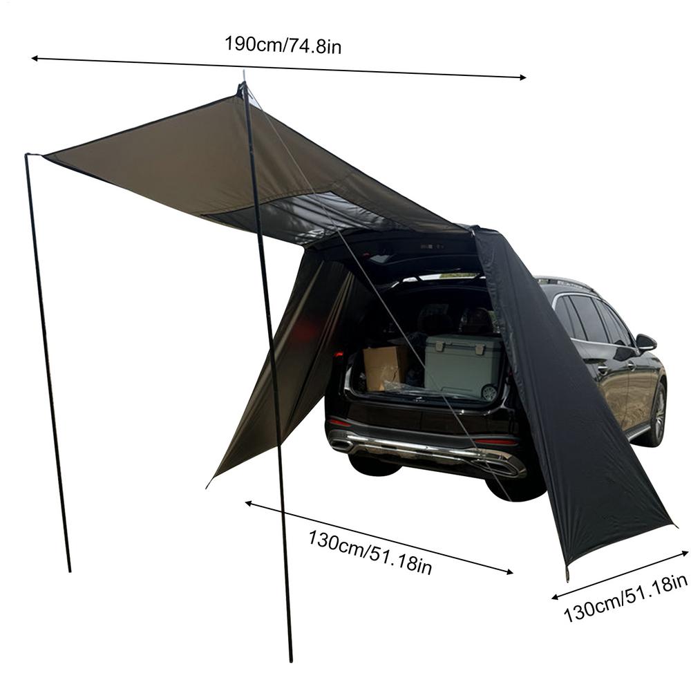 Portable Car Rear Tent/ Camping Tarp/ Universal Waterproof and Windproof SUV Car Trunk Tent/ Tailgate Tent/ SUV Sunshade