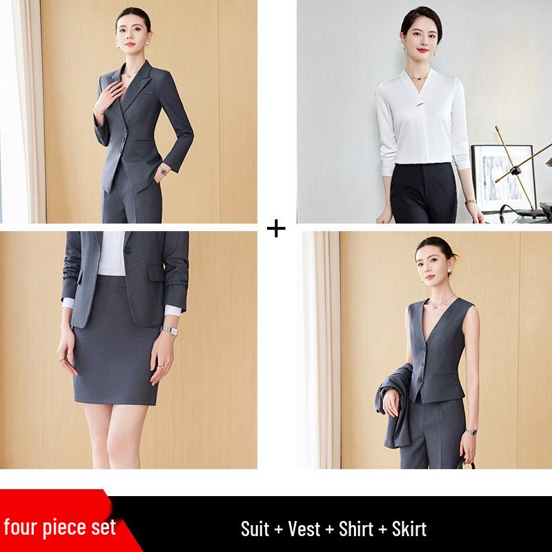 Wysokiej klasy jesienno-zimowy profesjonalny garnitur smart dla kobiet na podróże służbowe i wydarzenia formalne