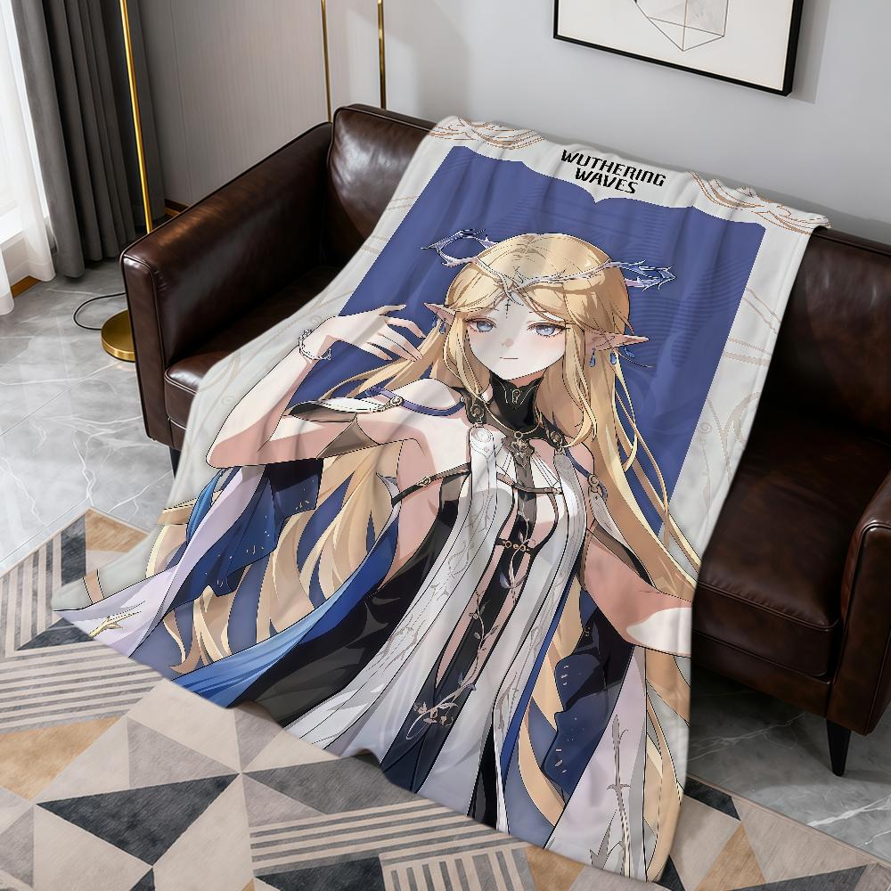 game Wuthering Waves Cartethyia Flannel soft warm plush blanket for sofa living room pet hogar bedroom gift home Car portable