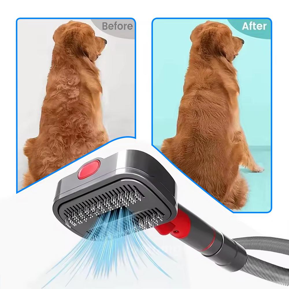 2-In-1 Pet Grooming Vacuum Brush Kit, Dog Cat Shedding Hair Removal Tool Compatible for Dyson V6 V7 V8 V10 V11 V15 Cordless Vacuum Cleaner
