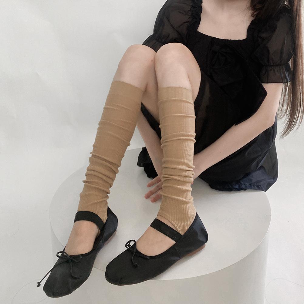Soild Color Women Leg Warmers Summer Long Socks Women Stockings JK Lolita Girls Kawaii Cute Ruffle Socks Foot Cover Leg Warmers