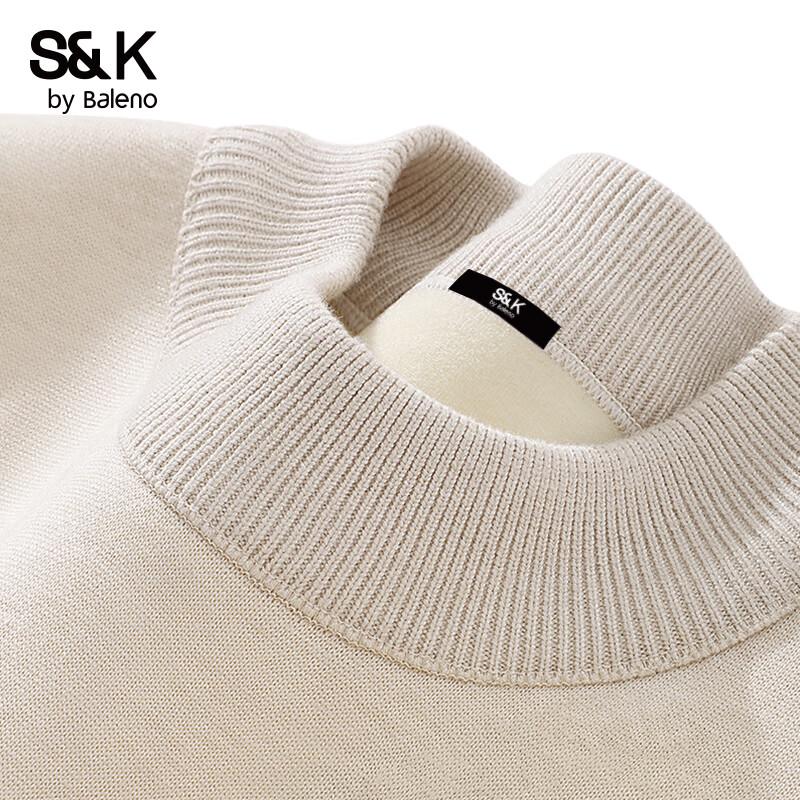 Baleno S&K Men's Heavyweight Fleece-Lined Semi-High Neck Sweater