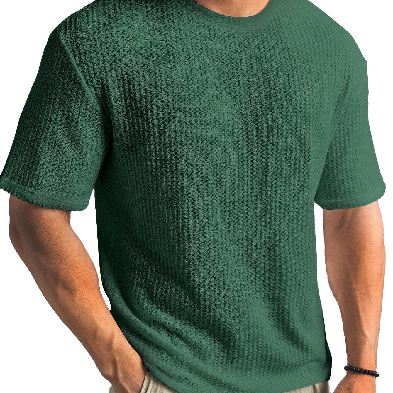 VIYOO Nieuw Zomers T-shirt voor Heren, Korte Mouwen, Casual, Veelzijdig en Stijlvol M