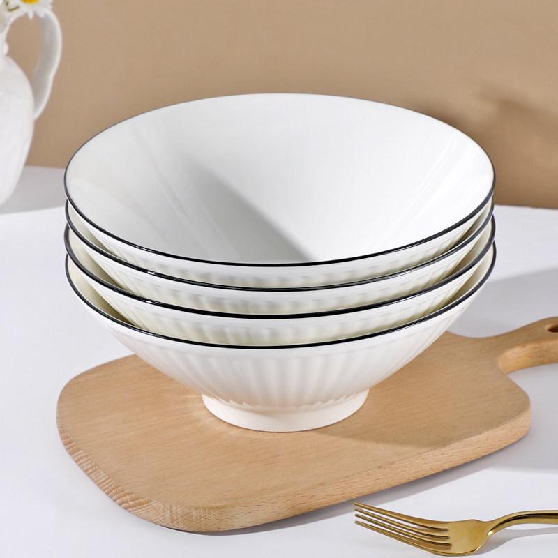 Nordic Ceramic 8" Noodle Bowl - Creative, Simple, Versatile for Rice, Soup, and Instant Noodles