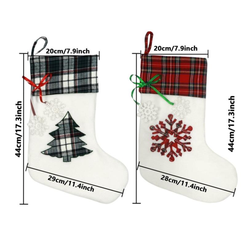 1/2pcs Personalized Christmas Stockings with Name, Christmas Decoration Gifts for Family, Santa, Holiday, Pet, Dog Paw Stockings