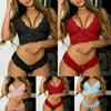 Women's Ultra Smooth Sexy Lace Lingerie Push Up Bra And Thong Set For Nightwear