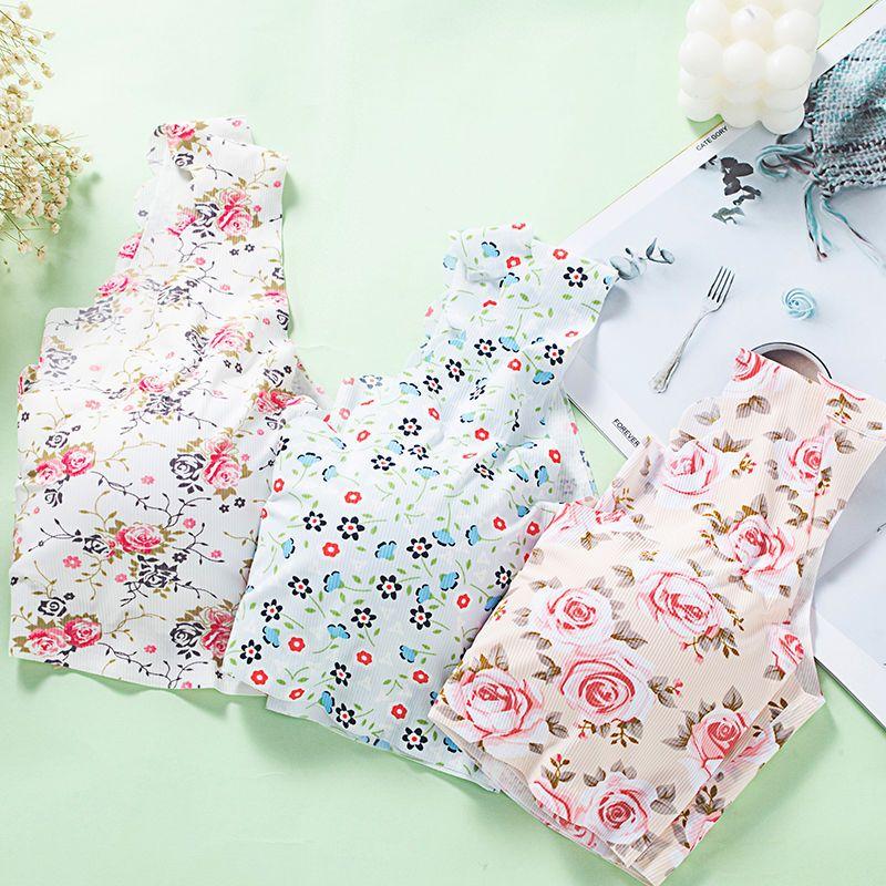 Damen-BH, nahtlos, rückenfrei, bedruckt, ohne Stahlring, Raffung, Unterwäsche, Sport-Schlaf-BH, dünner Abschnitt, geeignet für das tägliche Leben