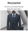 Men's Plus Size Double-Breasted Tuxedo Set with Peak Lapel - Wedding Three-Piece Suit